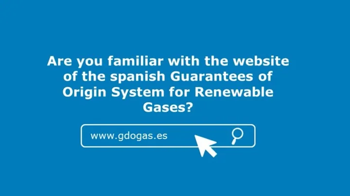 Video origin of renewable gas guarantees of Enagás