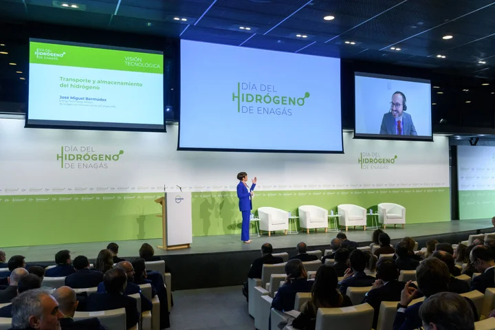 Presenter during the inauguration of Enagás Hydrogen Day
