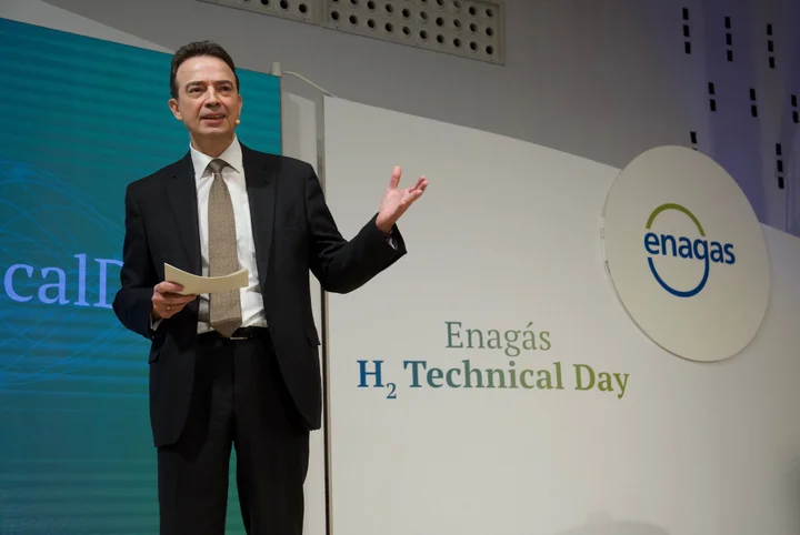 Arturo Gonzalo during the presentation of the Enagás Hydrogen Technical Day