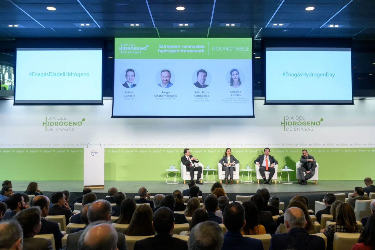 Participants in a round table discussion at Enagás Hydrogen Day