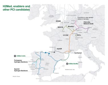 Map of infrastructures in Europe