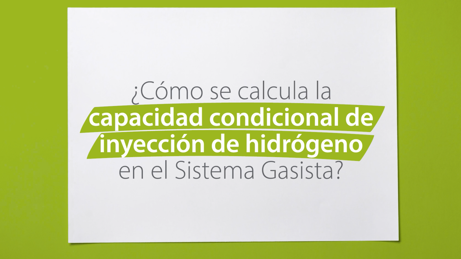 Cómo se calcula la capacidad condicional de inyección de hidrógeno en el Sistema Gasista