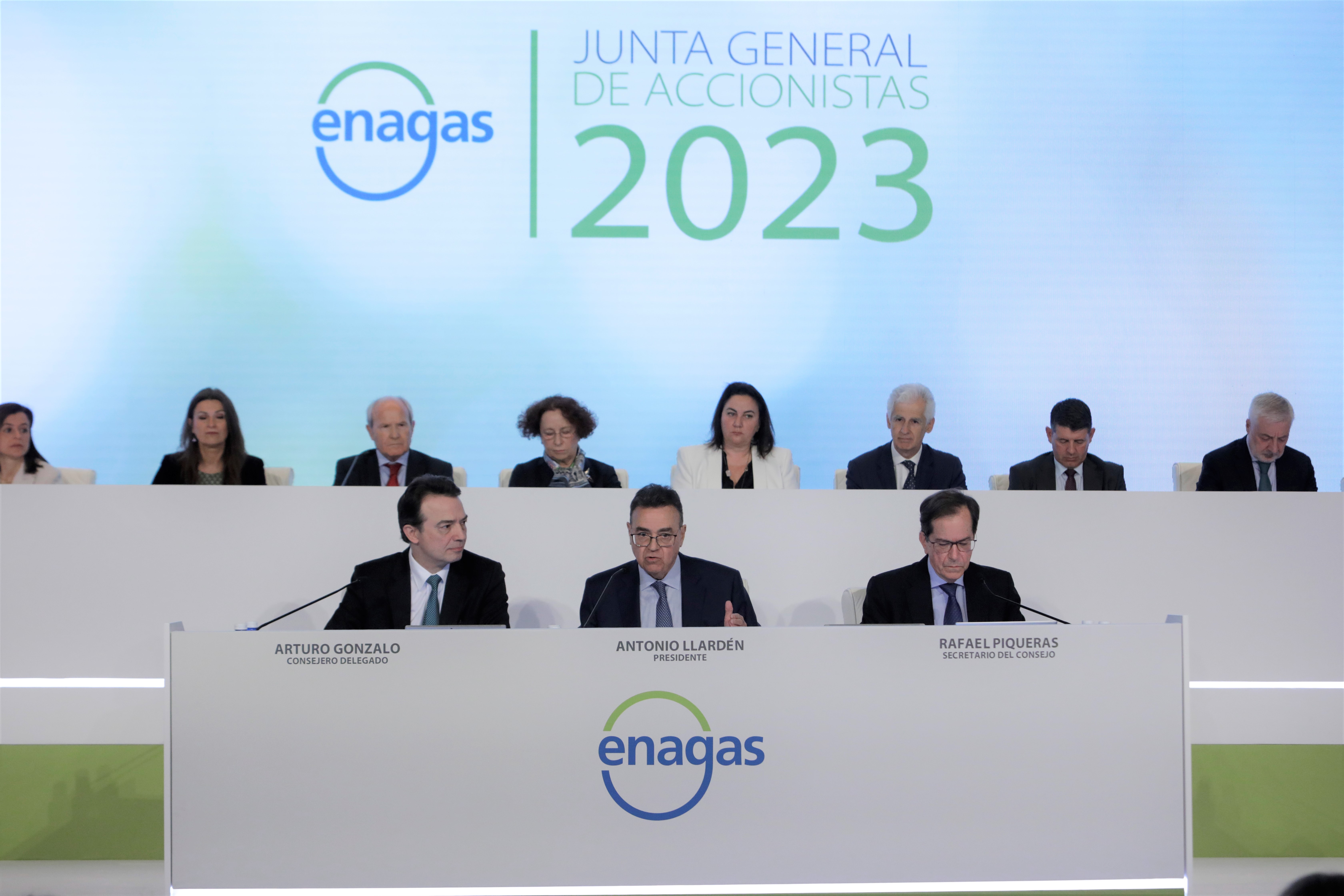 Personas de la Dirección de Enagás y de su Consejo de Administración durante la Junta General de Accionistas 2023