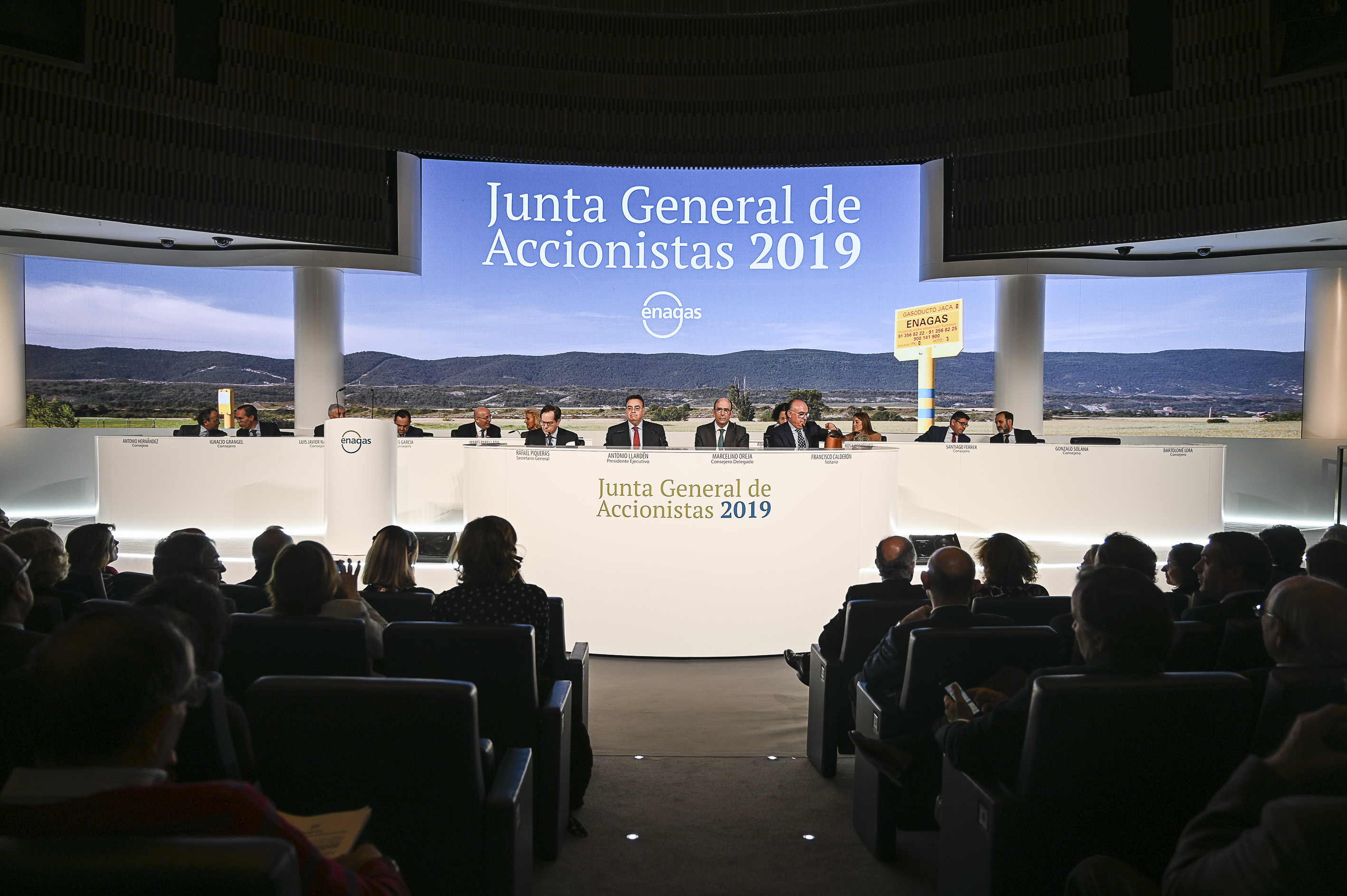 Personas de la Dirección de Enagás y de su Consejo de Administración durante la Junta General de Accionistas 2019