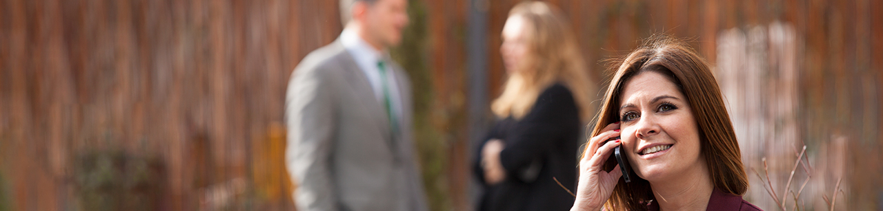 Female employer talking on the phone