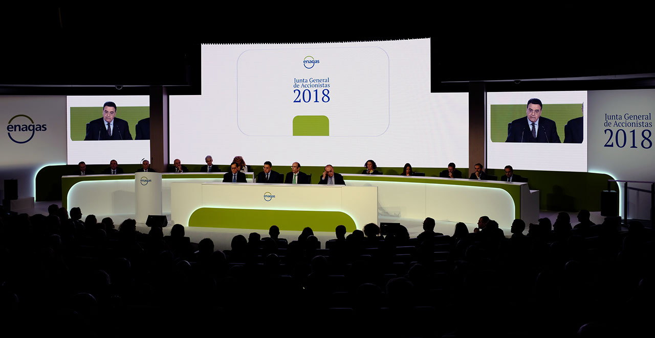 Enagás management personnel at the 2018 General Shareholders' Meeting