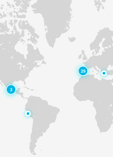Mapa mostrando las infraestructuras de Enagás en el mundo