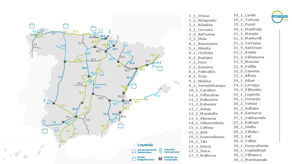 Mapa de áreas de hidrógeno