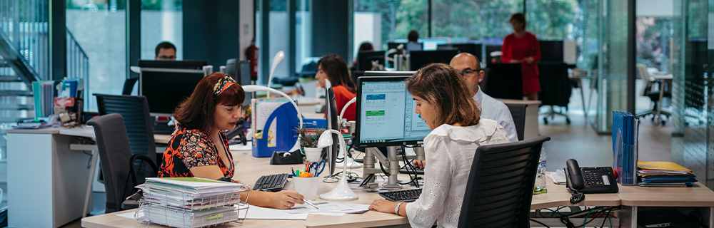 Grupo de trabajo en la oficina